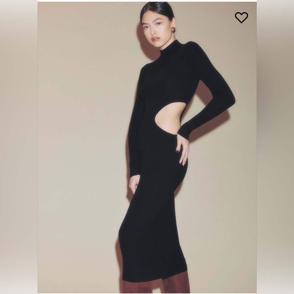 Reformation Vallo Cashmere Cut Out Sweater Dress